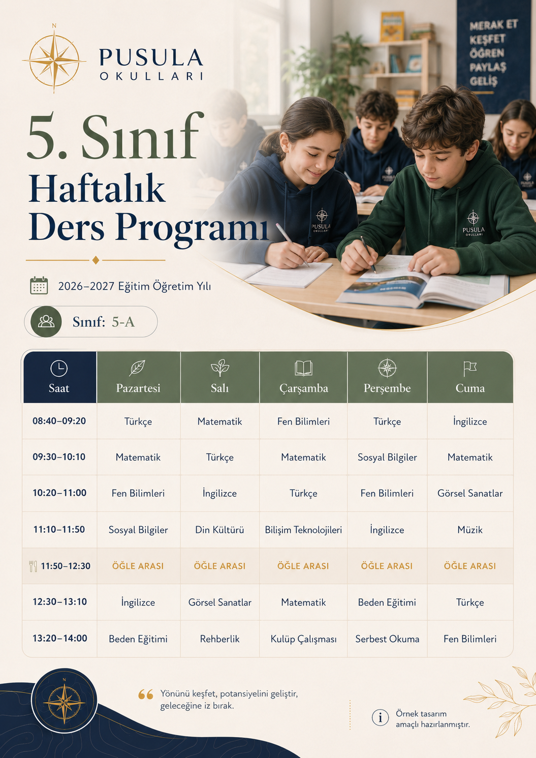 Haftalık Ders Programı