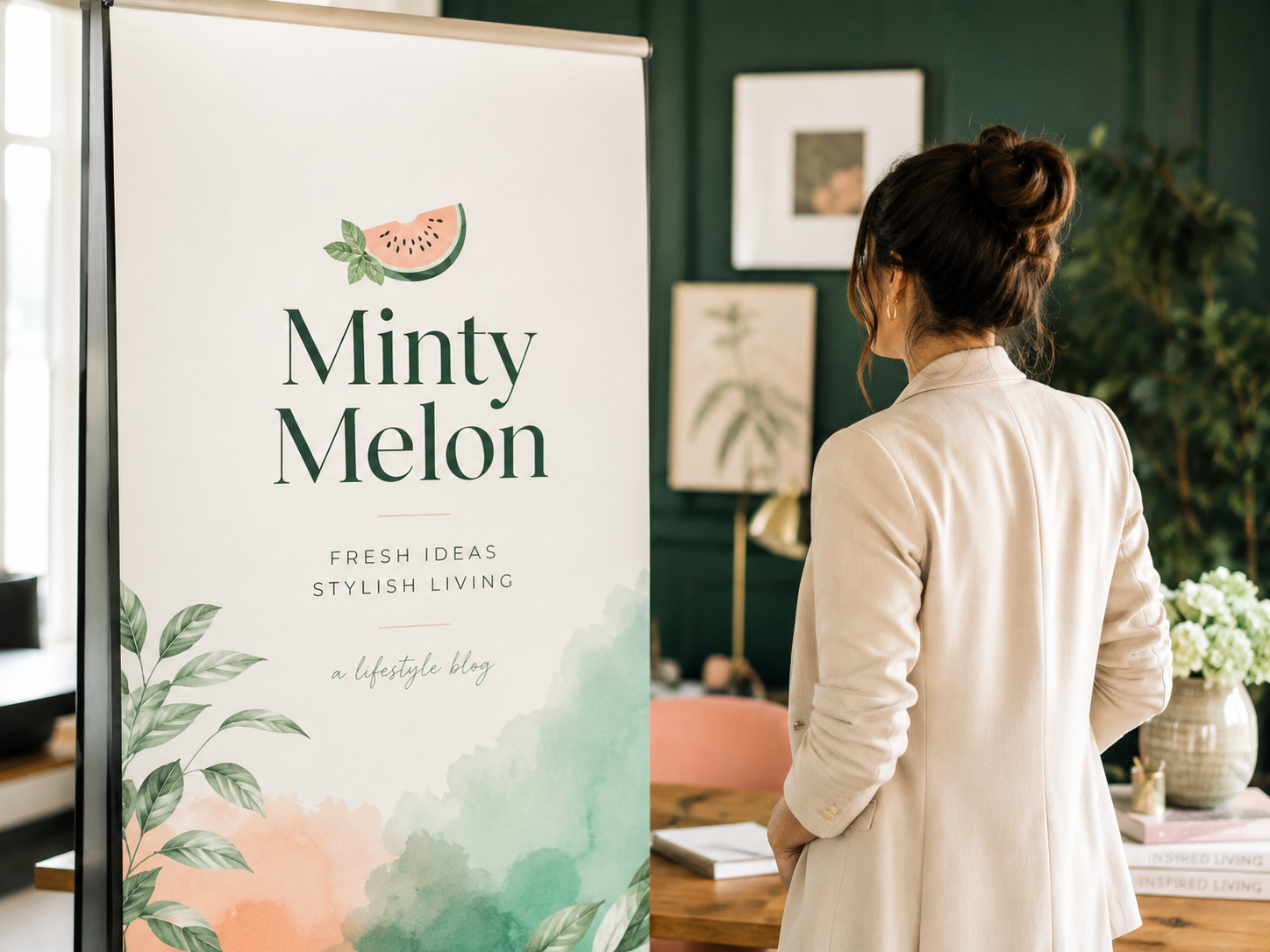 İki profesyonelin laptop ve içerik materyalleri üzerinden birlikte çalıştığı sahne; Minty Melon’un GEO uyumlu blog yazısı sürecinde destek ve rehberlik yaklaşımını anlatan blog görseli.